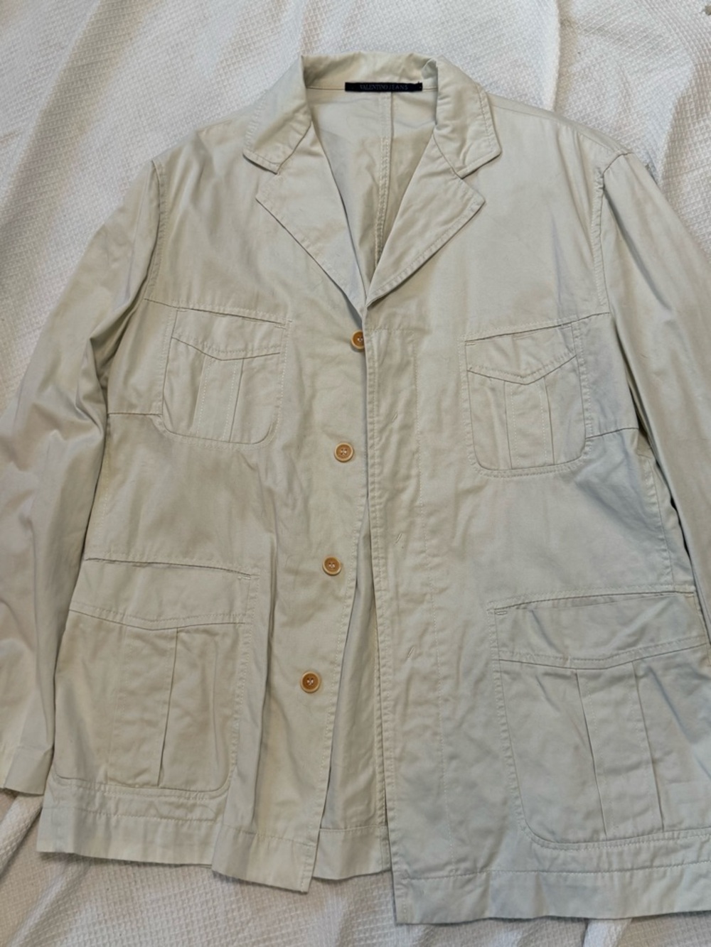 Valentino jeans Light Beige Casual Button Jacket XL